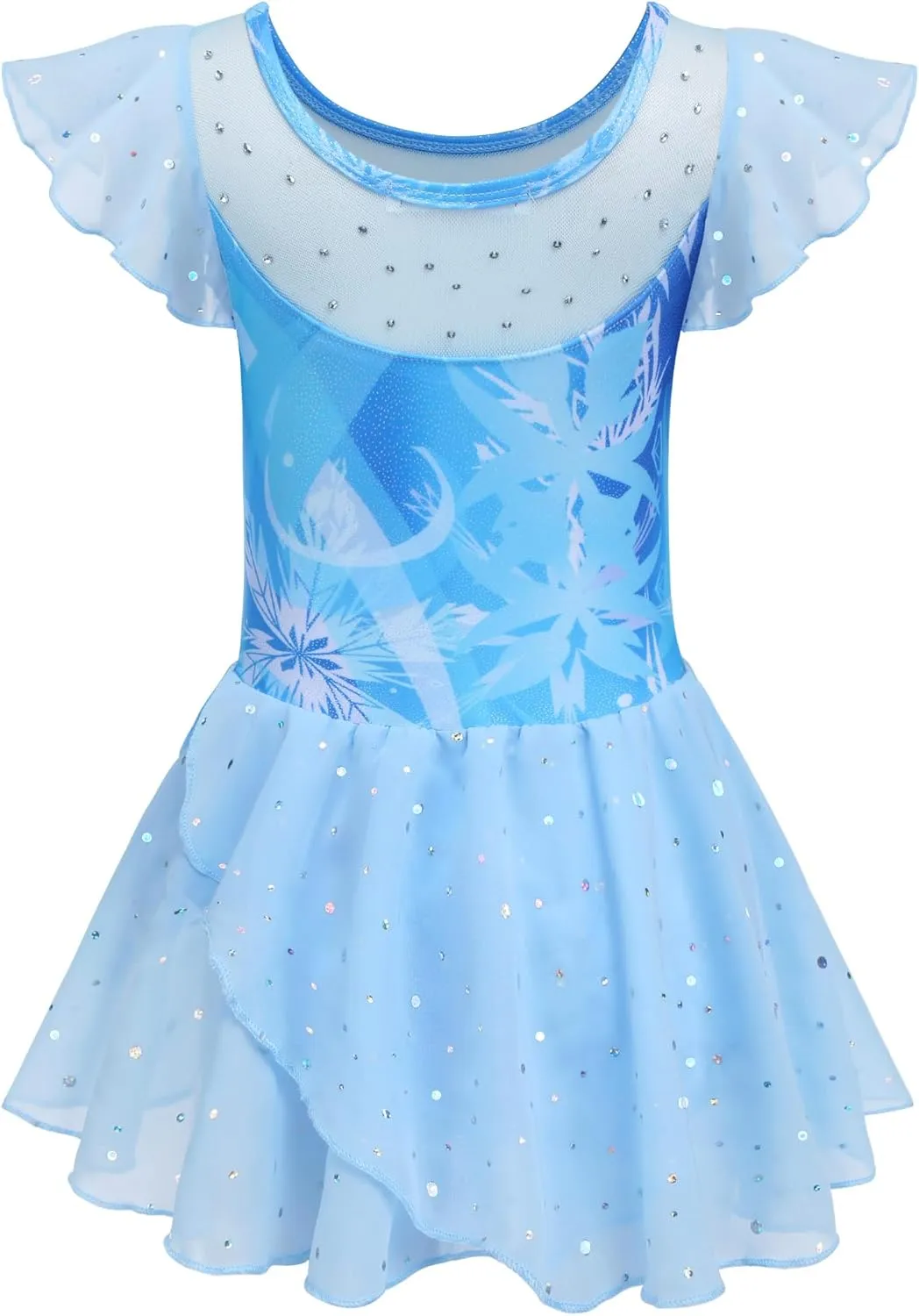 Zaclotre Girls Ballet Leotards Ruffle Sleeve Sparkle Dance Leotard Toddler Ballerina Dress Outfits